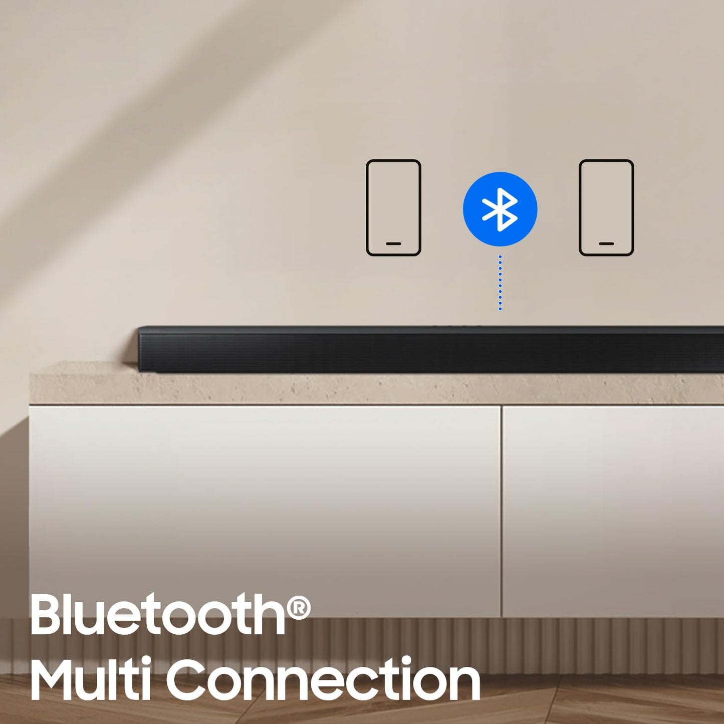 Samsung 300 W 2.1 ch Dolby Audio Soundbar, DTS Virtual:X, Surround Sound Expansion, Bluetooth, Optical in, USB, Wireless Subwoofer (HW-C450/XL, Black)