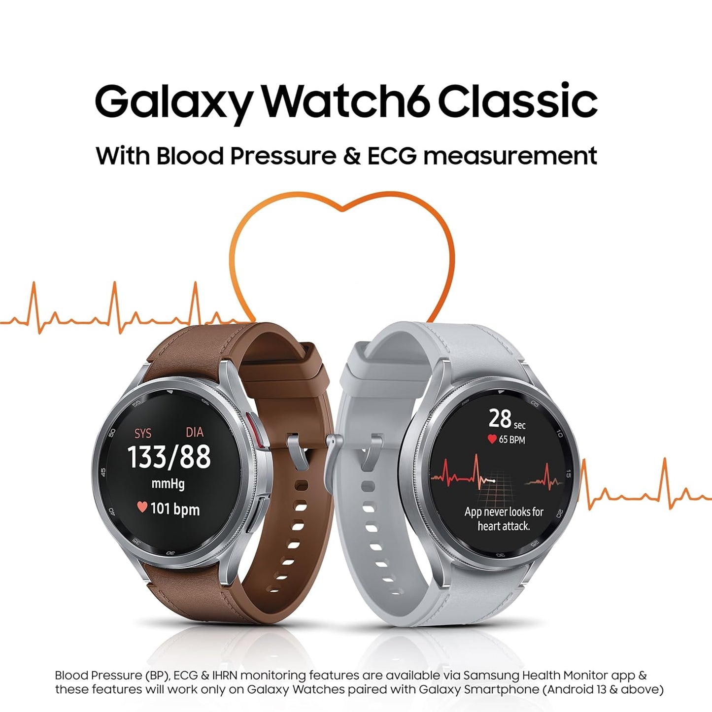 Samsung Galaxy Watch6 Classic Bluetooth (43mm, Black, Compatible with Android only) | Introducing BP & ECG Features