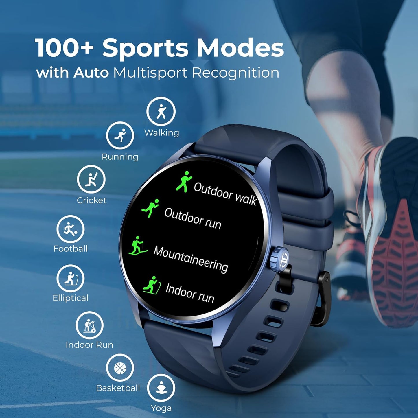 Titan Crest 1.43” AMOLED Smart Watch with BT Calling, AI Morning Briefs, Functional Crown, Health Tracking, Aluminium Body, 100+ Sports Modes, Smartwatch for Men and Women - Rose Gold Mesh Strap