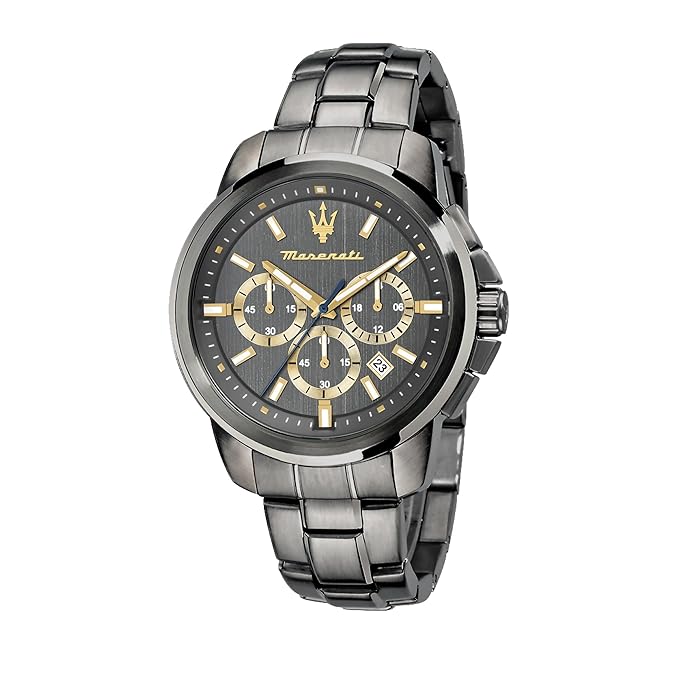 Maserati Men's Analog, Stainless Steel R8873621007, Black, Gray