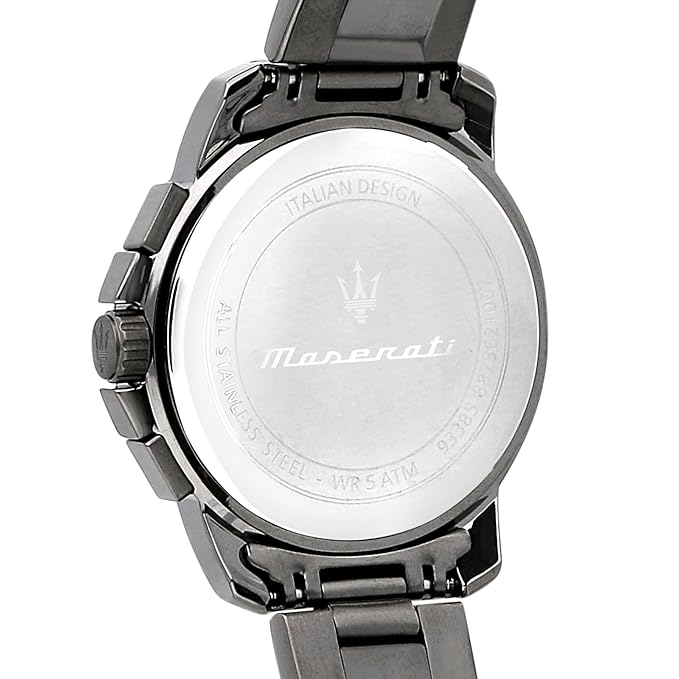 Maserati Men's Analog, Stainless Steel R8873621007, Black, Gray