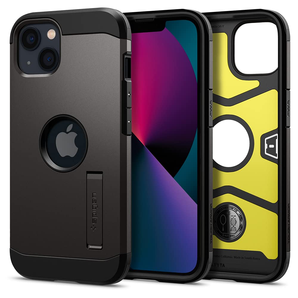 Armor Back Cover Case Compatible with iPhone 13 (TPU + Poly Carbonate | Gunmetal)