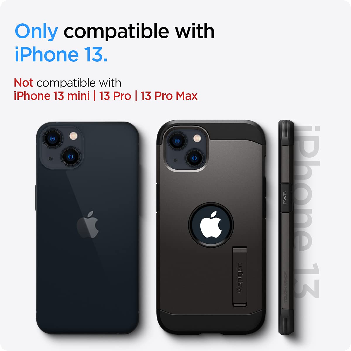 Armor Back Cover Case Compatible with iPhone 13 (TPU + Poly Carbonate | Gunmetal)