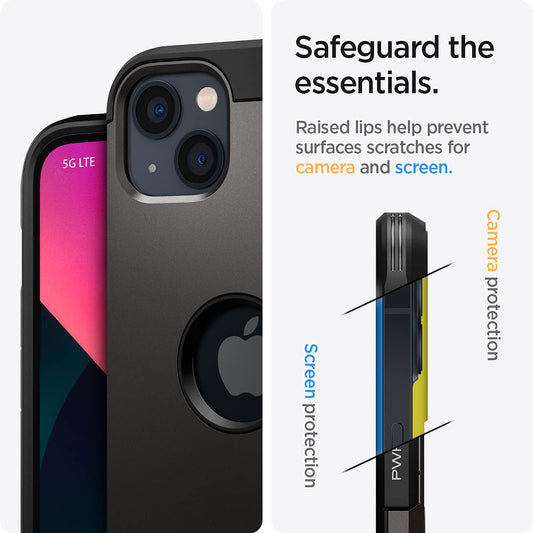 Armor Back Cover Case Compatible with iPhone 13 (TPU + Poly Carbonate | Gunmetal)