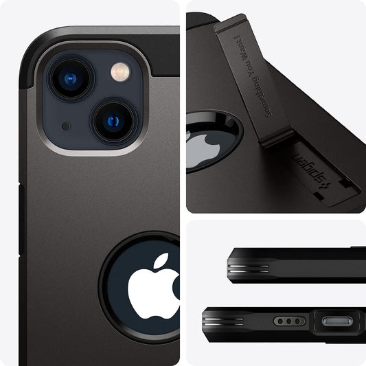 Armor Back Cover Case Compatible with iPhone 13 (TPU + Poly Carbonate | Gunmetal)