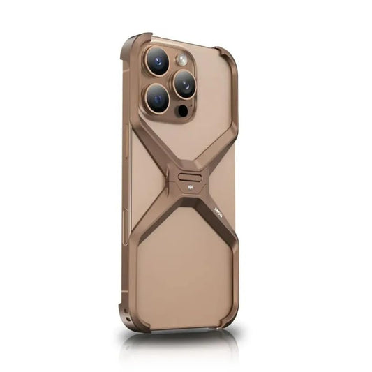 Metal Aluminum Armor Case |Metal Frame Bumper (Desert Titanium, iPhone 14)