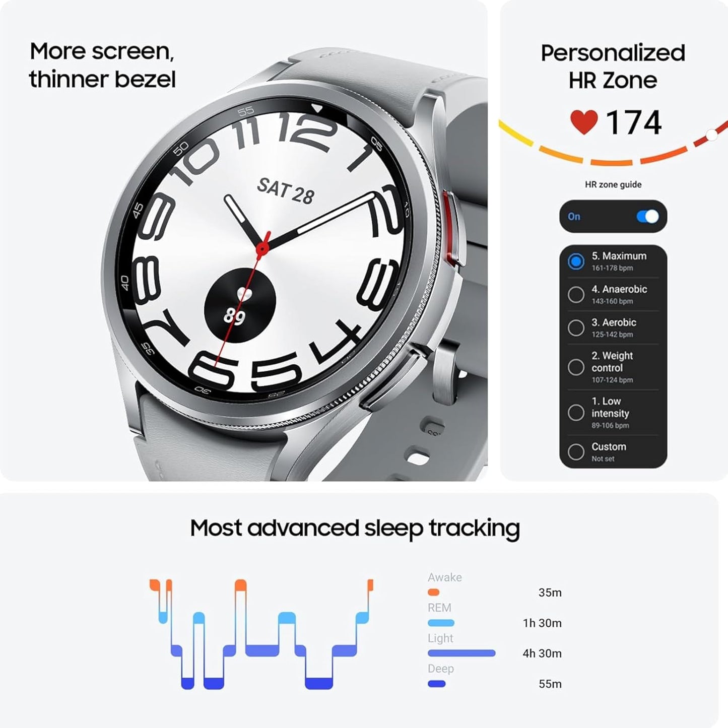 Samsung Galaxy Watch6 Classic Bluetooth (43mm, Black, Compatible with Android only) | Introducing BP & ECG Features