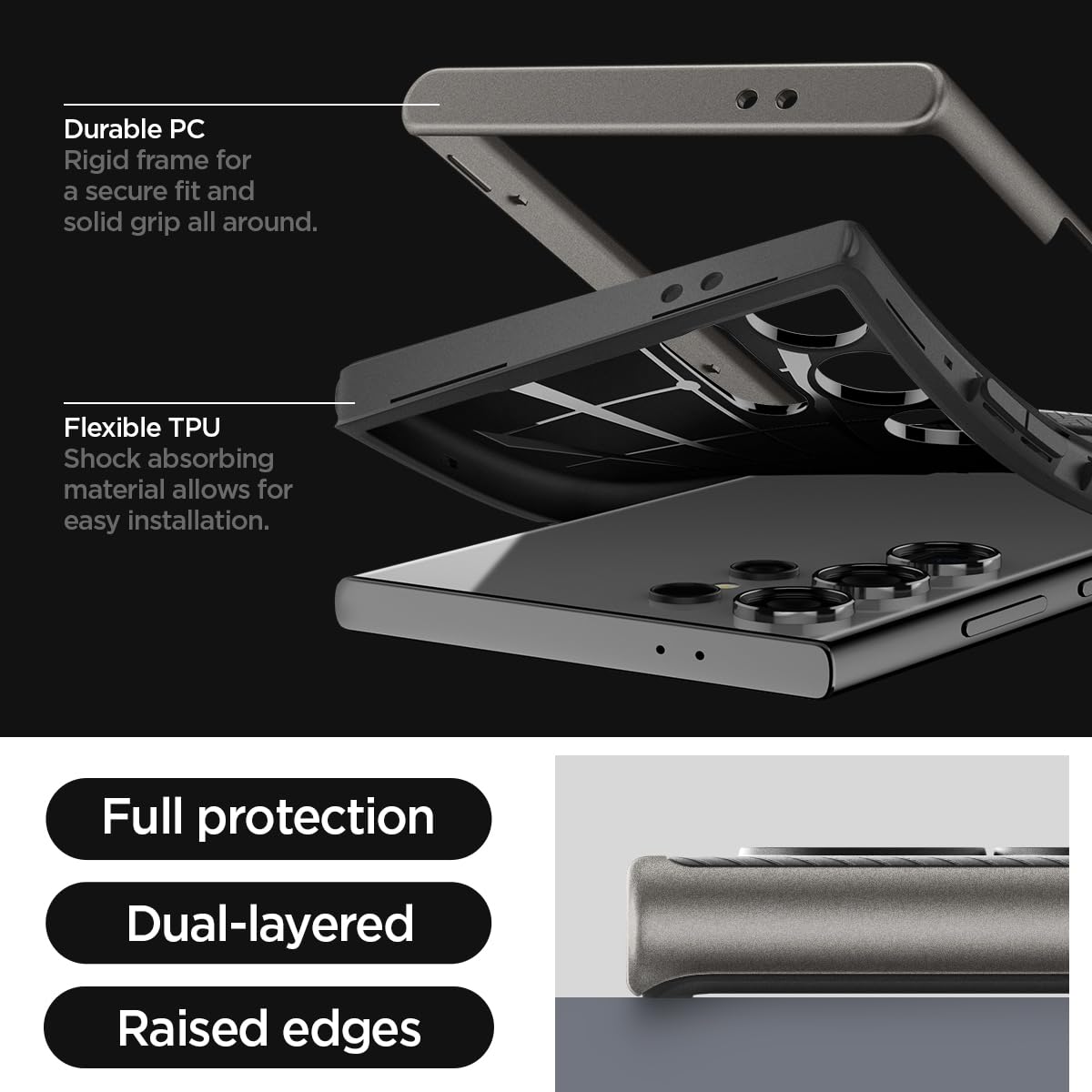 Neo Hybrid for Samsung Galaxy S24 Ultra Case, Galaxy S24 Ultra Back Cover (2024) - Gunmetal