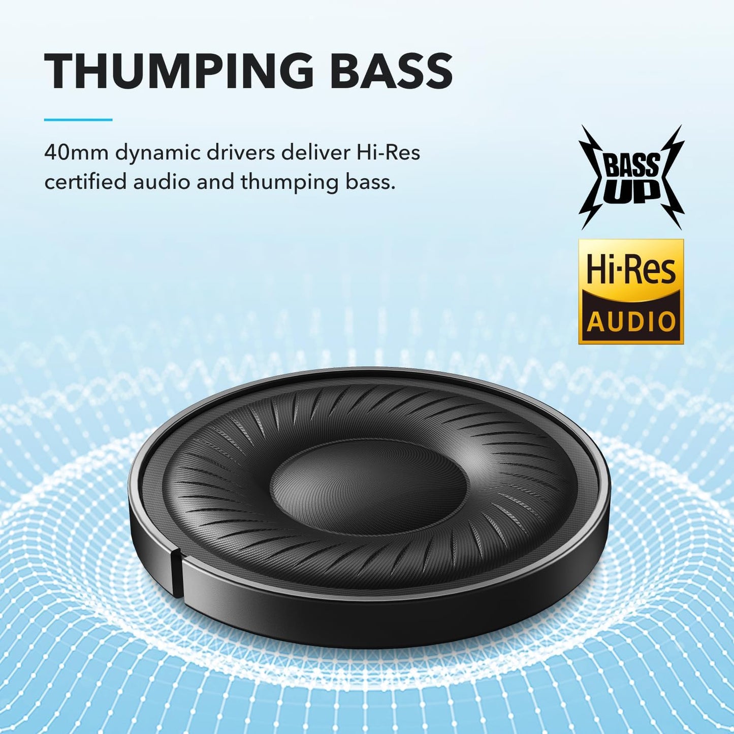 Q20i Wireless Bluetooth Over-Ear Headphones with Hybrid Active Noise Cancelling, 40h Playtime in ANC Mode, Hi-Res Audio, Deep Bass, Personalization via App