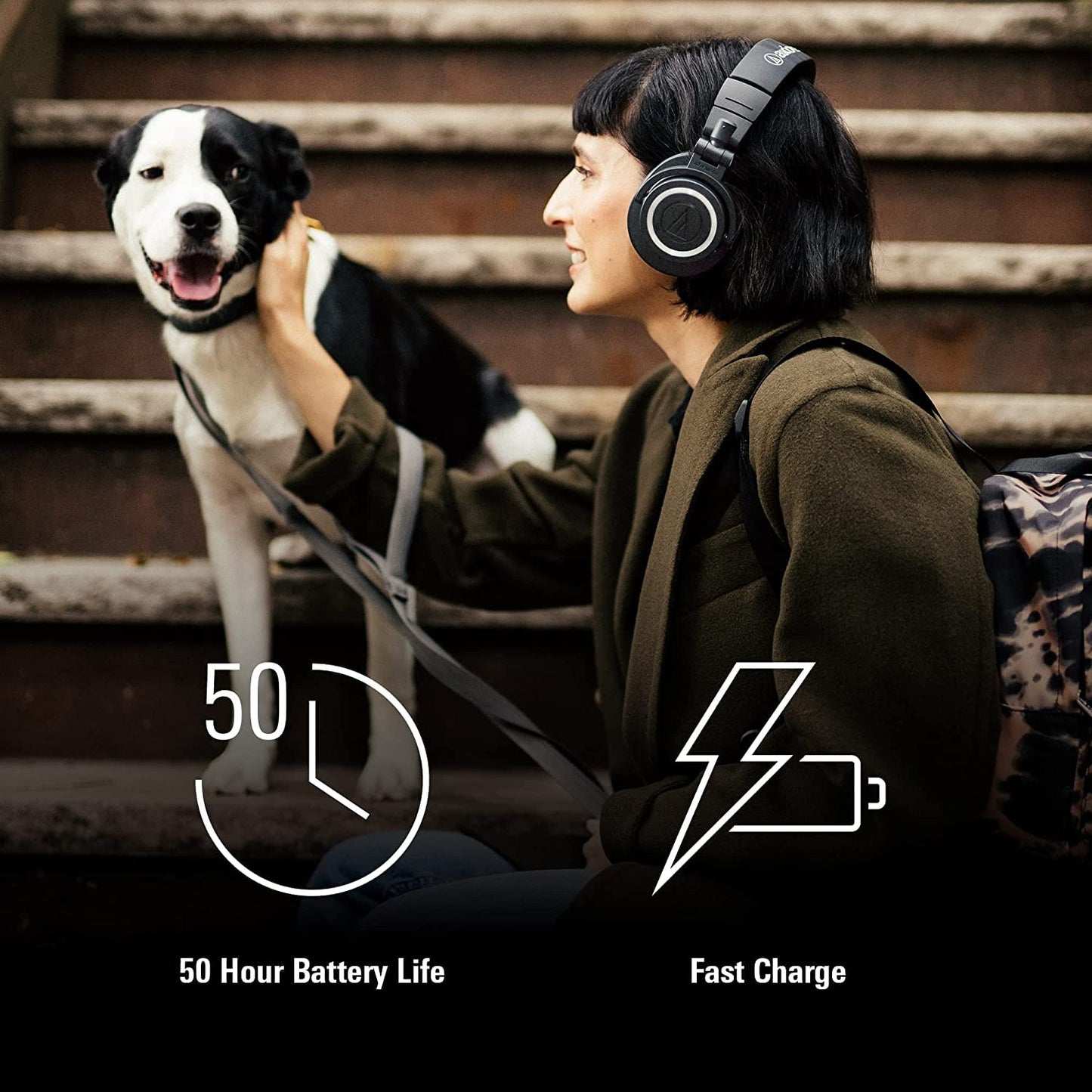 Audio-Technica ATH-M50xBT2 Bluetooth Wireless Over Ear Headphones with Dual mic, 45MM Large-Aperture Drivers, 50-Hour Battery Life, USB-C Fast Charging, Studio Sound, Dual Pairing- Black